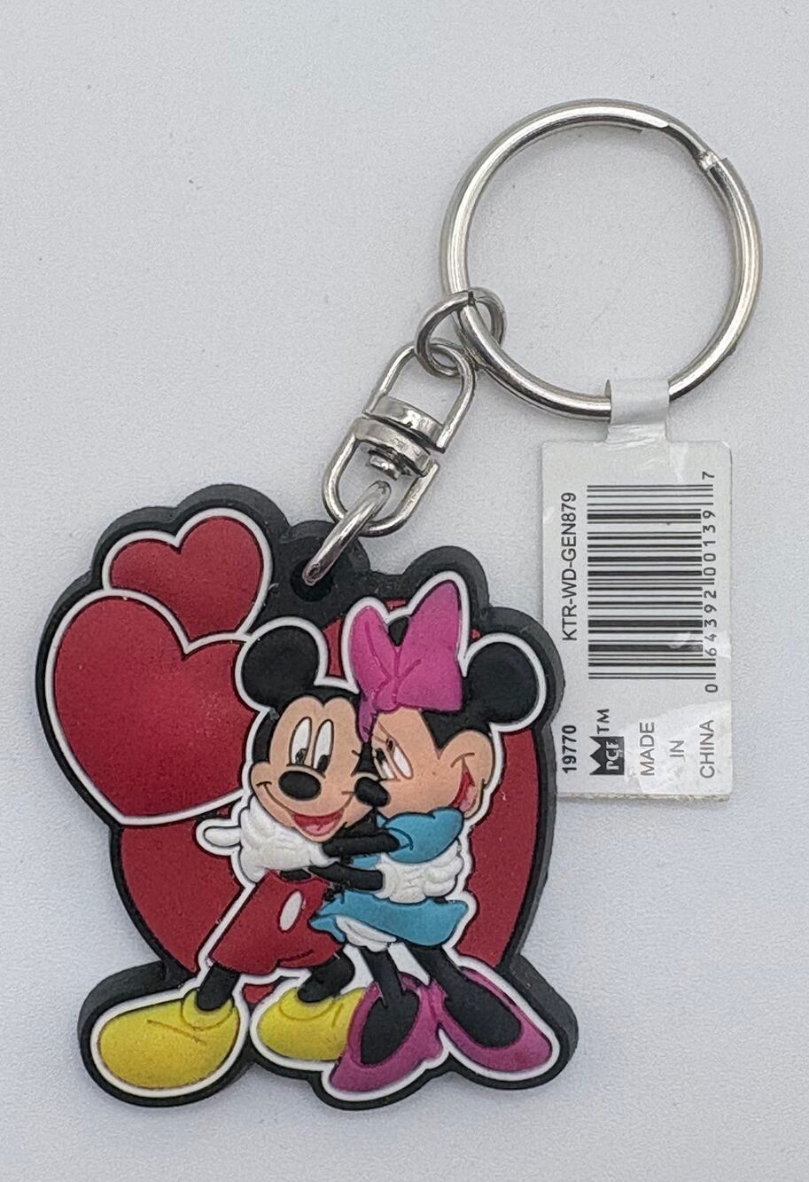 Disney Mickey and Minnie Embrace Rubber Keychain
